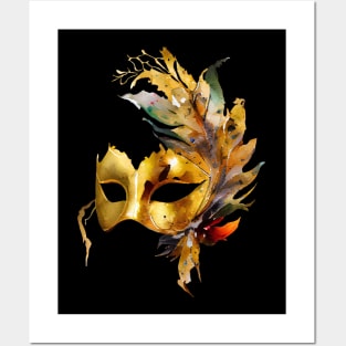Golden masquerade mask Posters and Art